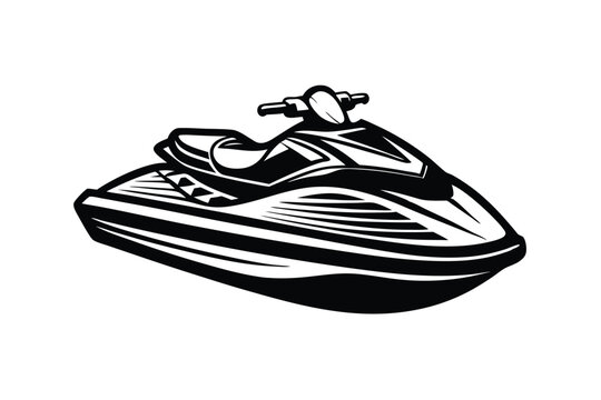 black jet ski on white background clip art preview