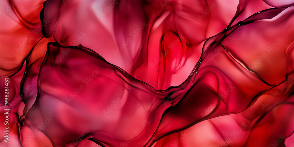 Poster bright red background with fluid and smooth texture