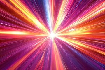Fototapeta premium Abstract Background with Radiating Lines of Light in Pink, Yellow, and Blue Hues