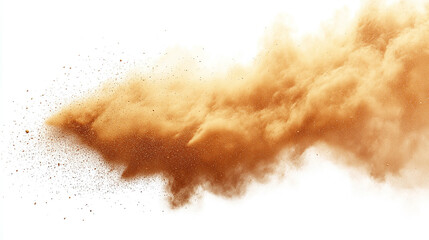 A sandstorm sand dust cloud which flies slowly in a transparent background