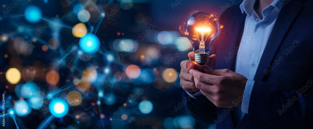 Poster an idea and imagination, a creative and inspiring act, science innovation by connecting with network