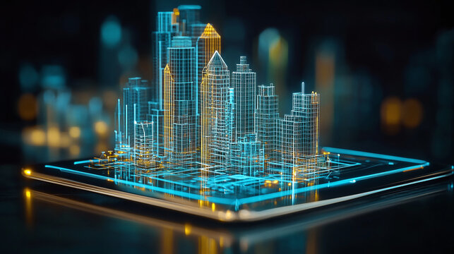 Buildings Permit concept with imaginary cadastral on digital tablet building activity and construction industry with General Urban Plan : Generative AI
