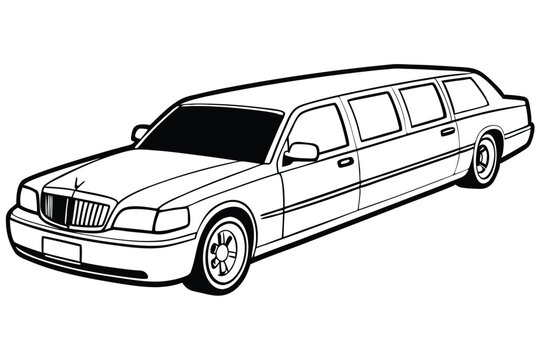 recommend clip art: Limousine vector line art