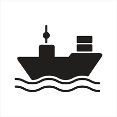 Cargo ship icon. Containers. Global trade. Goods. Shipping icon