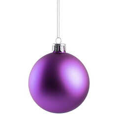Purple xmas ornament hanging against a transparent background, Christmas bauble, transparent image, png format
