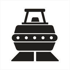 Road roller icon. Road works in progress icon