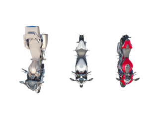 Parked bikes top view png alpha chanel