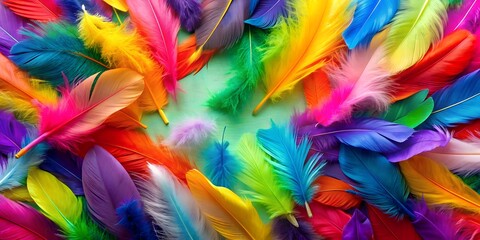 Colorful Feathers Background Multi Colored