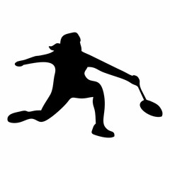 silhouettes of people playing badminton