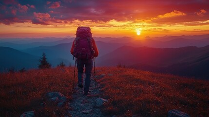 Fototapeta premium Sunset Hike