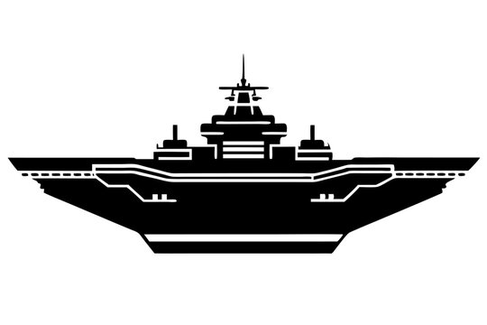 black warship silhouette on white background clip art preview
