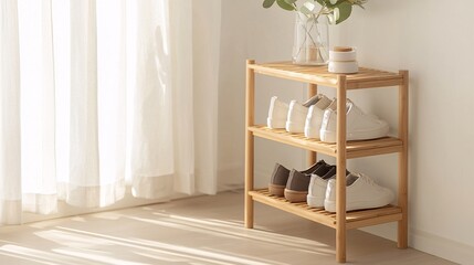 Eco-Friendly Bamboo Shoe Rack - Minimalist Natural Storage Solution for Organized Living and Green Home Dcor with 18 Shelves for Stylish Shoe Organization