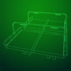 Wireframe Mesh Bridge Highway. Connection Structure. Digital Data Visualization Concept. Vector Illustration.