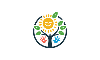 kids logo template, child care center, daycare logo, education logo, care logo	