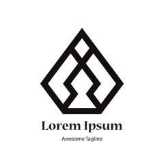 Abstract initial letter A logo design template. Icon for business of luxury, elegant, simple.