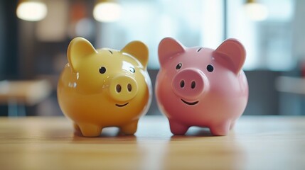Insightful Conversation Between Piggy Banks on Savings and Earnings