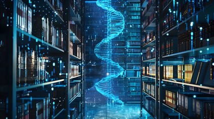 A Virtual DNA Library Showcasing Massive Digital Archives and the Future of Data Storage