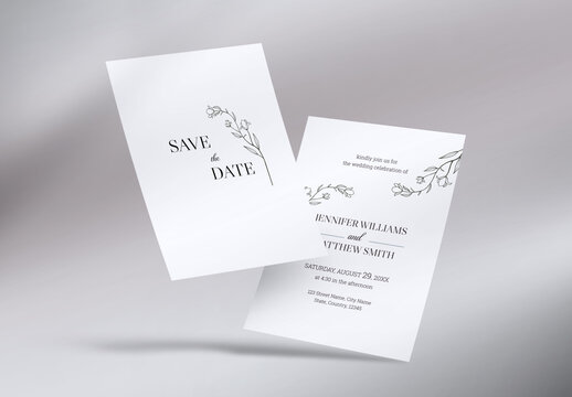 Minimal Style Wedding Invitation Card Template