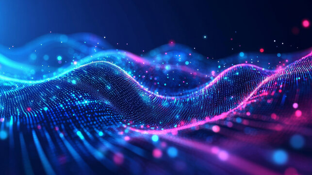 Digital big data flow vector background featuring technology lines representing big data. An abstract science and technology illustration, highlighting big data neural networks and AI visualization co