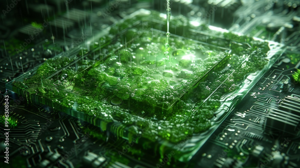 Poster a computer infiltrated by a supply chain attack, revealing the compromised hardware and firmware.