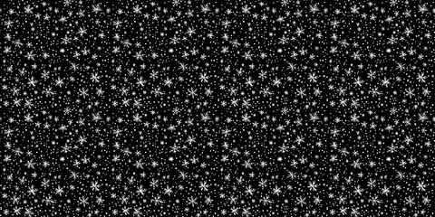 Fototapeta premium Snowfall pattern with a delicate, wintery design. seamless background pattern