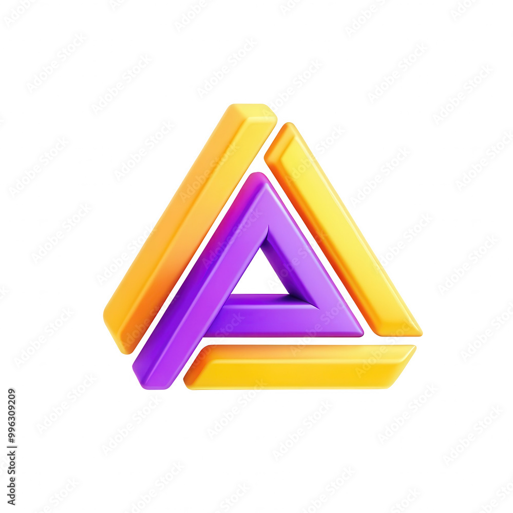 Poster this image features a colorful 3d geometric shape composed of overlapping triangles in vibrant color