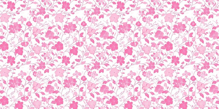 Pink floral pattern with a soft, feminine design. seamless background pattern