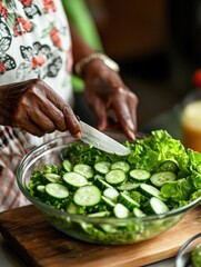 Cook Preparing Salad