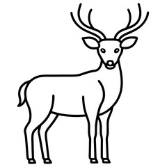 line art deer illustration black animal vector silhouette 