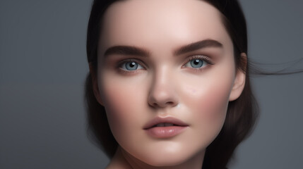 Fototapeta premium Close-up portrait of a blue-eyed girl