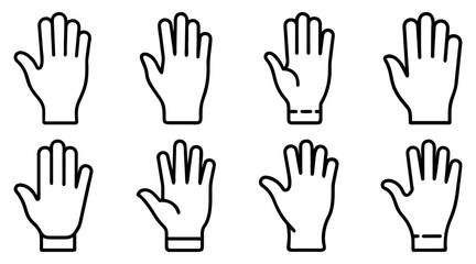 Gloves simple linear icon. Set of gloves linear icons. Vector illustration