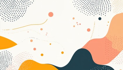 Simple abstract dots and lines, calming tones, flat design illustration