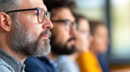 Close-Up of Group Expressions in a Professional Setting