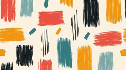 Scribbled wax crayon lines and shapes, abstract background, flat design illustration