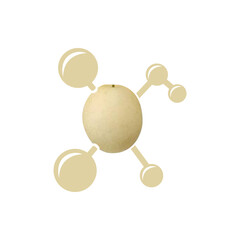 Modern logo design for the chemical pear which is included in the body organs.