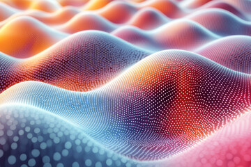 Abstract grid of dots in pastel and natural tones,