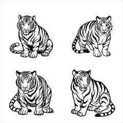 Tiger Crouching Svg