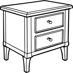 Nightstand vector line art