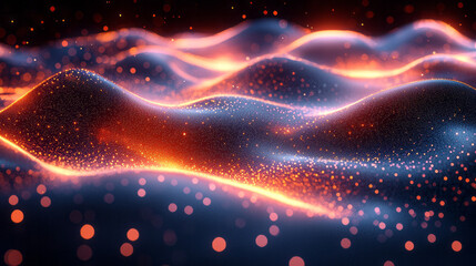 Obraz premium Abstract texture with glowing dots forming a dynamic pattern,