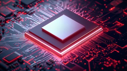 High-detail technology texture, AI supercomputer Chrome, cinematic depth of field, high contrast lighting, CPU and GPU interface, circuitry interconnection.