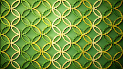 Fototapeta premium Textured circular pattern in green and yellow tones for modern creative backgrounds 