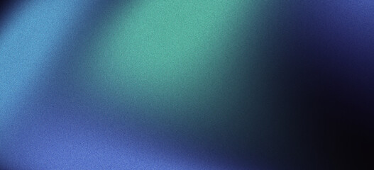 Abstract Blue and Green Gradient Background with Grainy noisy texture