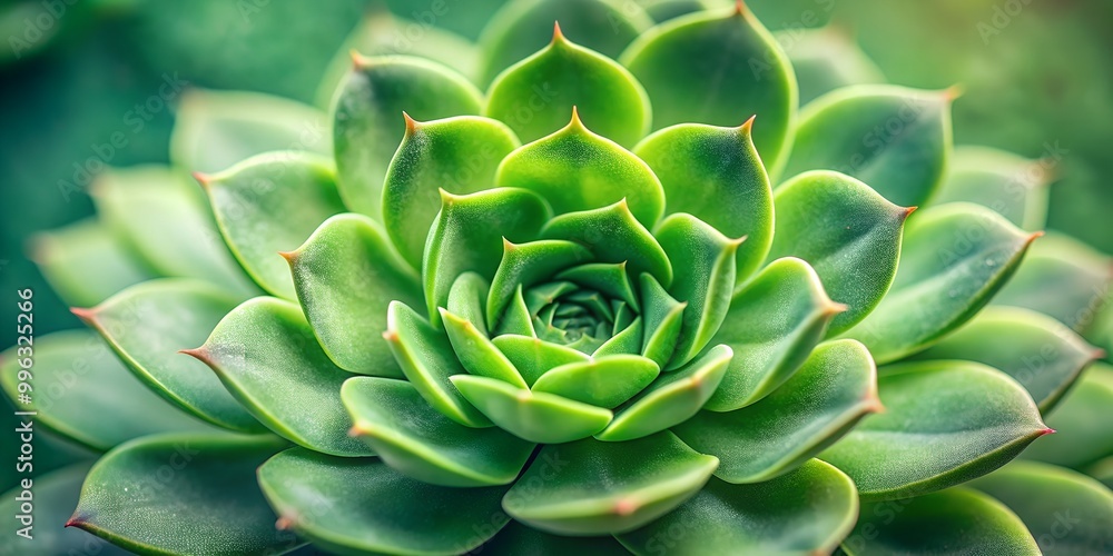 Poster minimalist macro green succulent generative ai