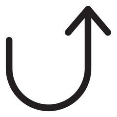 Turn Up Arrow Icon Glyph Style. Simple Direction Symbol Vector Illustration — Pixel-perfect Icon.