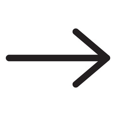 Right Next Arrow Icon Glyph Style. Simple Direction Symbol Vector Illustration — Pixel-perfect Icon.