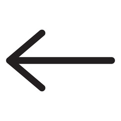 Left Previous Arrow Icon Glyph Style. Simple Direction Symbol Vector Illustration — Pixel-perfect Icon.