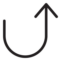 Turn Up Arrow Icon Glyph Style. Simple Direction Symbol Vector Illustration — Pixel-perfect Icon.