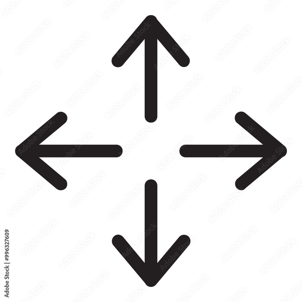 Poster move arrow icon outline style. simple direction symbol vector illustration — pixel-perfect icon.
