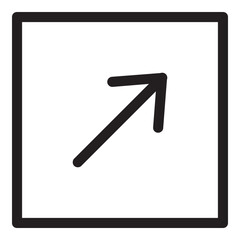 Top Right Arrow Icon Glyph Style. Simple Direction Symbol Vector Illustration — Pixel-perfect Icon.