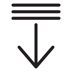 Detail Down Arrow Icon Outline Style. Simple Direction Symbol Vector Illustration — Pixel-perfect Icon.